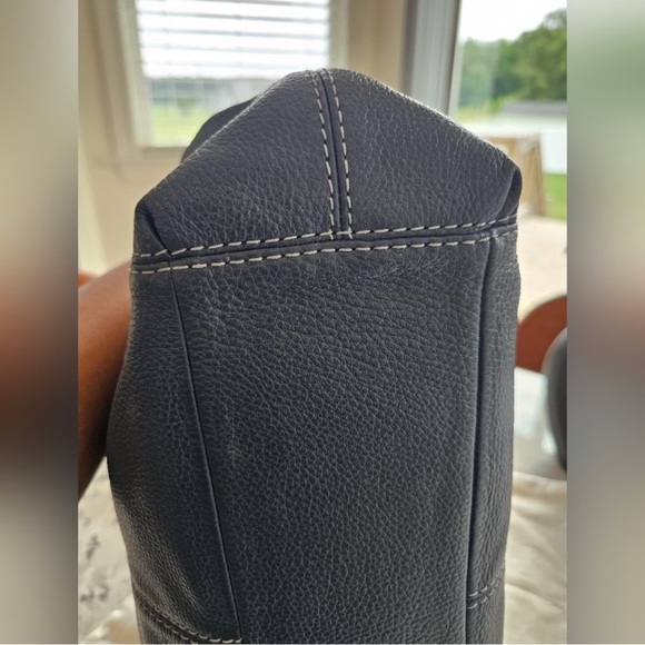 Coach Lexy F28997 Tote Bag Leather Navy Blue - Picture 7 of 16